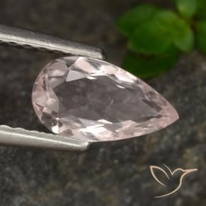 Morganite Rosa chiaro naturale da 0.58 ct, Forma a pera, VVS-VS