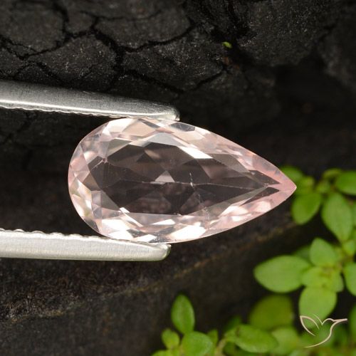 0.98ct Naturale rosa fenicottero Morganite, Forma a pera, VVS-VS