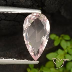 Morganite rosa fenicottero naturale da 0.98 ct, Forma a pera, VVS-VS