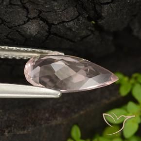 Morganite rosa fenicottero naturale da 0.98 ct, Forma a pera, VVS-VS