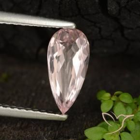 Morganite Rosa chiaro naturale da 0.87 ct, Forma a pera, VVS-VS