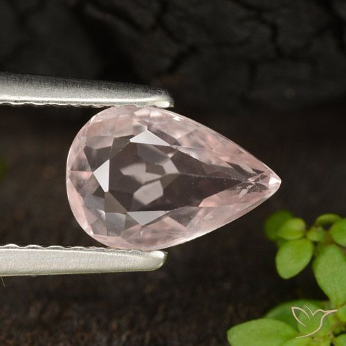 0.99ct Naturale Rosa medio Morganite, Forma a pera, VVS-VS