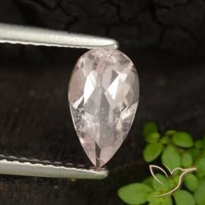 Morganite Rosa medio naturale da 0.88 ct, Forma a pera, VS