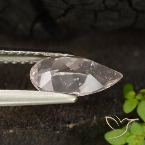 Morganite Rosa medio naturale da 0.88 ct, Forma a pera, VS