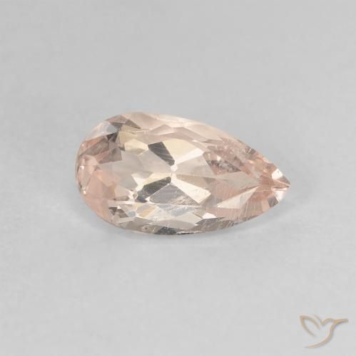 Morganite Rosa medio naturale da 0.96 ct, Forma a pera, VS