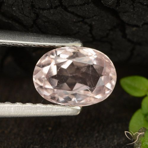 0.79ct Naturale Rosa chiaro Morganite, Ovale, VS