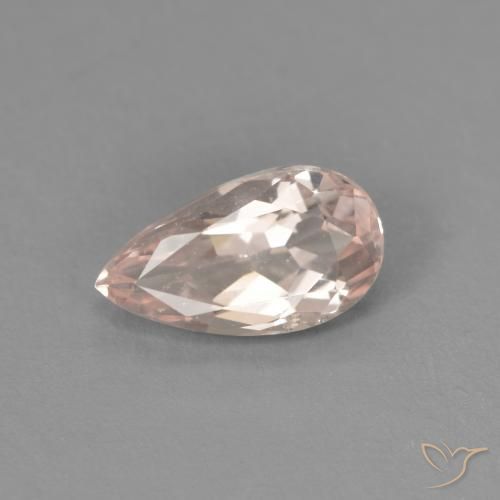 0.64ct Naturale Rosa Molto Chiaro Morganite, Forma a pera, VVS-VS