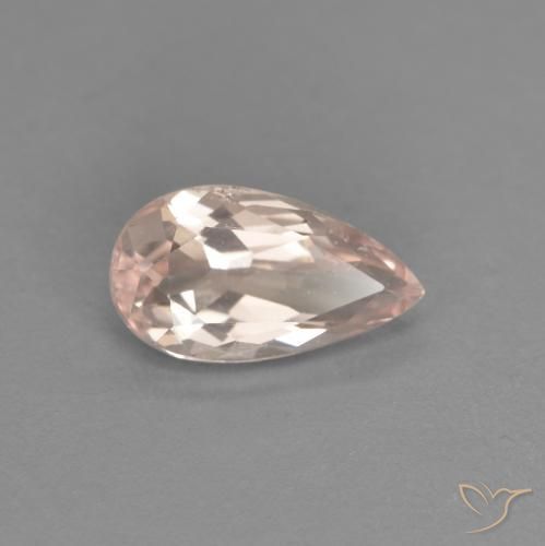 Morganite Rosa Molto Chiaro naturale da 0.64 ct, Forma a pera, VVS-VS