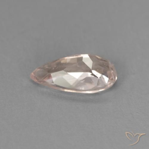 Morganite Rosa Molto Chiaro naturale da 0.64 ct, Forma a pera, VVS-VS