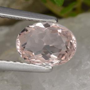 Morganite Rosa chiaro naturale da 0.91 ct, Taglio ovale, VVS-VS