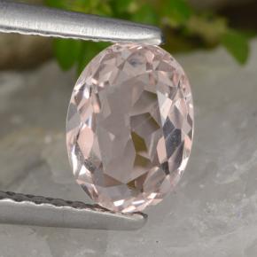 Morganite Rosa chiaro naturale da 0.91 ct, Taglio ovale, VVS-VS