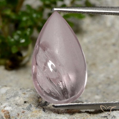 5.49ct Naturale Rosa chiaro Morganite, Forma a pera, Trasparente