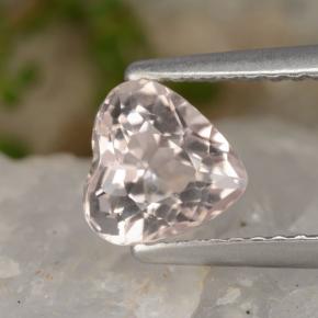 Morganite naturale rosa da 1,02 ct, a forma di cuore, VVS-VS