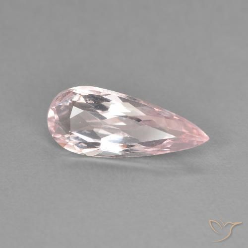1.02ct Naturale Rosa chiaro Morganite, Forma a pera, VVS-VS