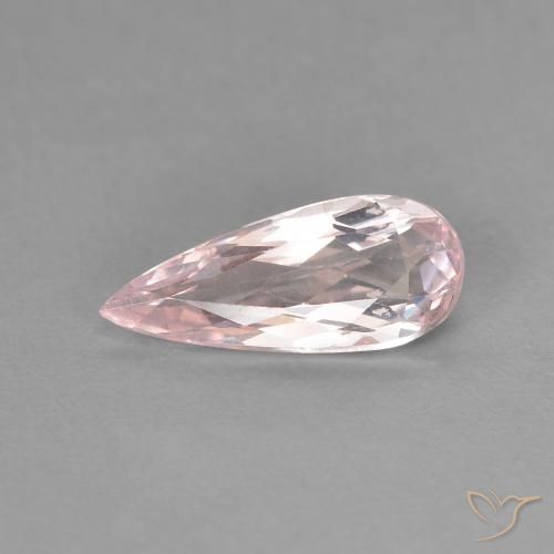 Morganite Rosa chiaro naturale da 1.02 ct, Forma a pera, VVS-VS