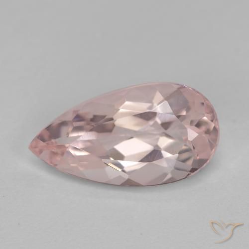 Morganite rosa fenicottero naturale da 1.09 ct, Forma a pera, VVS