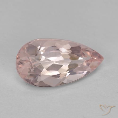 Morganite rosa fenicottero naturale da 1.09 ct, Forma a pera, VVS