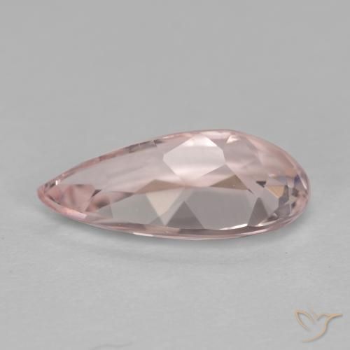 Morganite rosa fenicottero naturale da 1.09 ct, Forma a pera, VVS