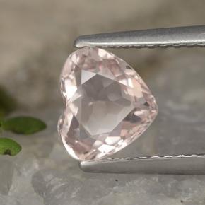 Morganite Rosa medio naturale da 1.10 ct, A forma di cuore, VVS-VS