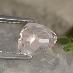 Morganite Rosa medio naturale da 1.10 ct, A forma di cuore, VVS-VS
