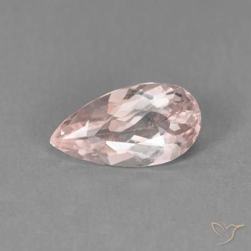 1.00ct Naturale rosa fenicottero Morganite, Forma a pera, VVS-VS