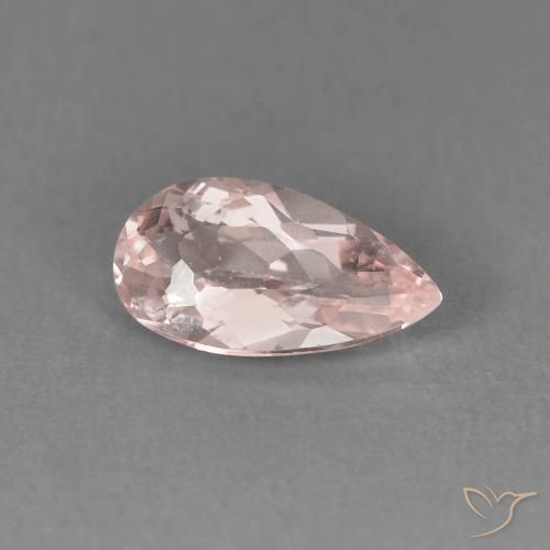 Morganite rosa fenicottero naturale da 1.00 ct, Forma a pera, VVS-VS