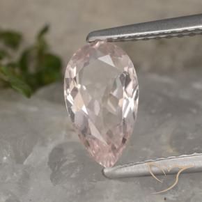 Morganite rosa fenicottero naturale da 1.04 ct, Forma a pera, VVS-VS