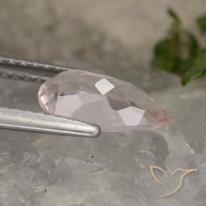 Morganite rosa fenicottero naturale da 1.04 ct, Forma a pera, VVS-VS