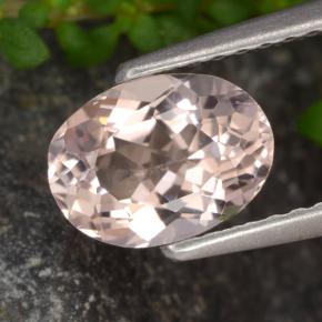 Morganite Rosa chiaro naturale da 1.10 ct, Taglio ovale, VVS-VS