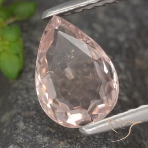 Morganite Rosa medio naturale da 1.22 ct, Forma a pera, VS