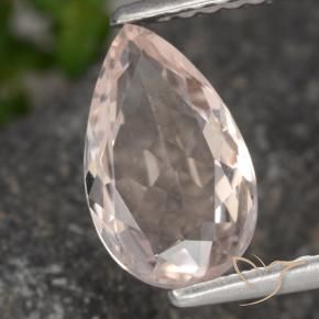 Morganite rosa fenicottero naturale da 1.22 ct, Forma a pera, VVS-VS