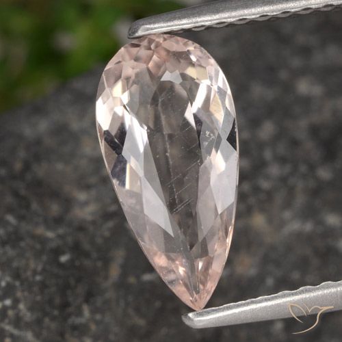 1.09ct Naturale rosa fenicottero Morganite, Forma a pera, VVS-VS