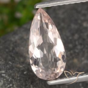 Morganite rosa fenicottero naturale da 1.09 ct, Forma a pera, VVS-VS