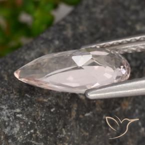 Morganite rosa fenicottero naturale da 1.09 ct, Forma a pera, VVS-VS