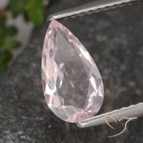 Morganite Rosa medio-chiaro naturale da 1.18 ct, Forma a pera, VVS-VS