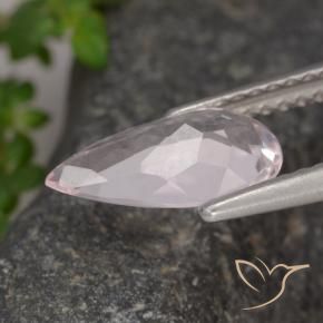 Morganite Rosa medio-chiaro naturale da 1.18 ct, Forma a pera, VVS-VS