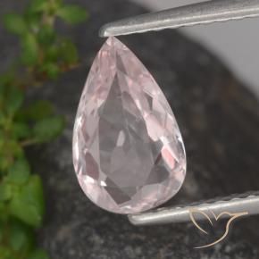 Morganite Rosa rosa naturale da 1.16 ct, Forma a pera, VVS-VS