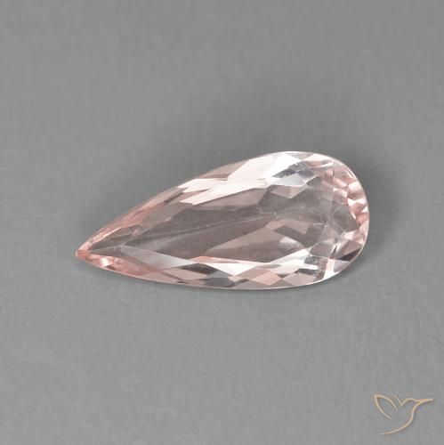 1.24ct Naturale rosa fenicottero Morganite, Forma a pera, VVS-VS