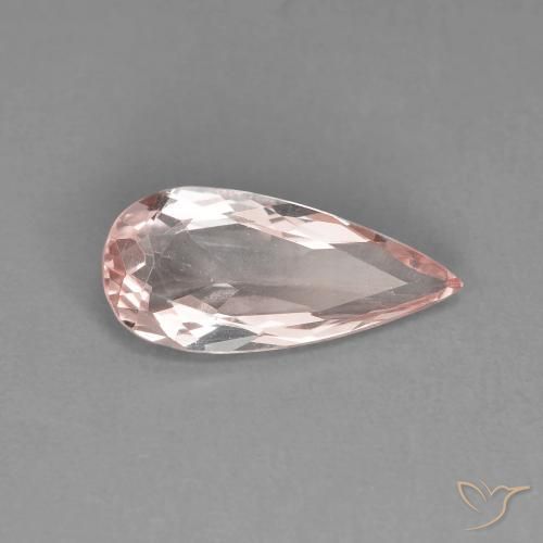 Morganite rosa fenicottero naturale da 1.24 ct, Forma a pera, VVS-VS