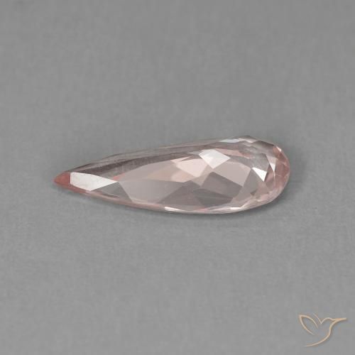 Morganite rosa fenicottero naturale da 1.24 ct, Forma a pera, VVS-VS