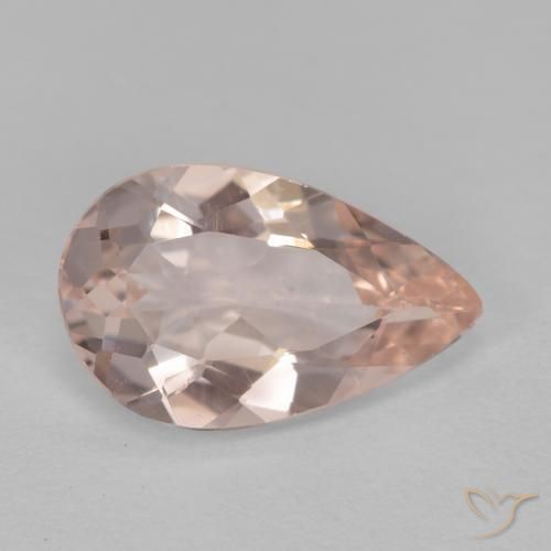 Morganite Rosa medio naturale da 1.14 ct, Forma a pera, VVS-VS