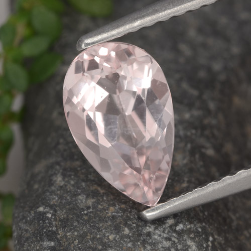 Morganite naturale rosa da 1,13 ct, taglio a pera, VVS-VS