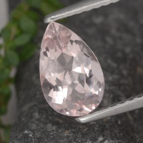 Morganite naturale rosa da 1,13 ct, taglio a pera, VVS-VS