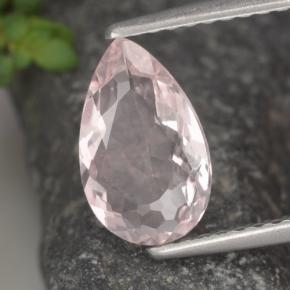 Morganite rosa fenicottero naturale da 1.06 ct, Forma a pera, VVS-VS