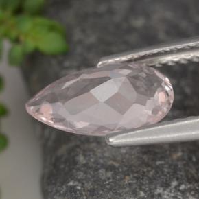 Morganite rosa fenicottero naturale da 1.06 ct, Forma a pera, VVS-VS