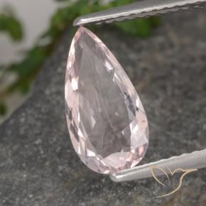 Morganite rosa fenicottero naturale da 1.10 ct, Forma a pera, VVS-VS