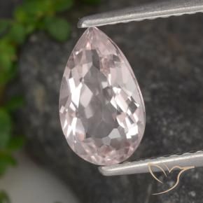 Morganite rosa fenicottero naturale da 1.02 ct, Forma a pera, VVS-VS