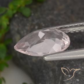 Morganite rosa fenicottero naturale da 1.02 ct, Forma a pera, VVS-VS
