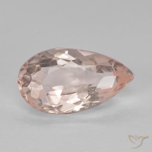 Morganite rosa fenicottero naturale da 1.16 ct, Forma a pera, VS