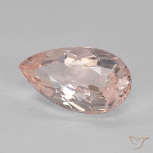 Morganite rosa fenicottero naturale da 1.16 ct, Forma a pera, VS